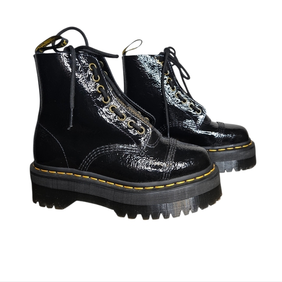 Dr. Martens Patent Leather Zip Combat Boots | Women’s US 5 | Chunky Lug Sole - Picture 2 of 12
